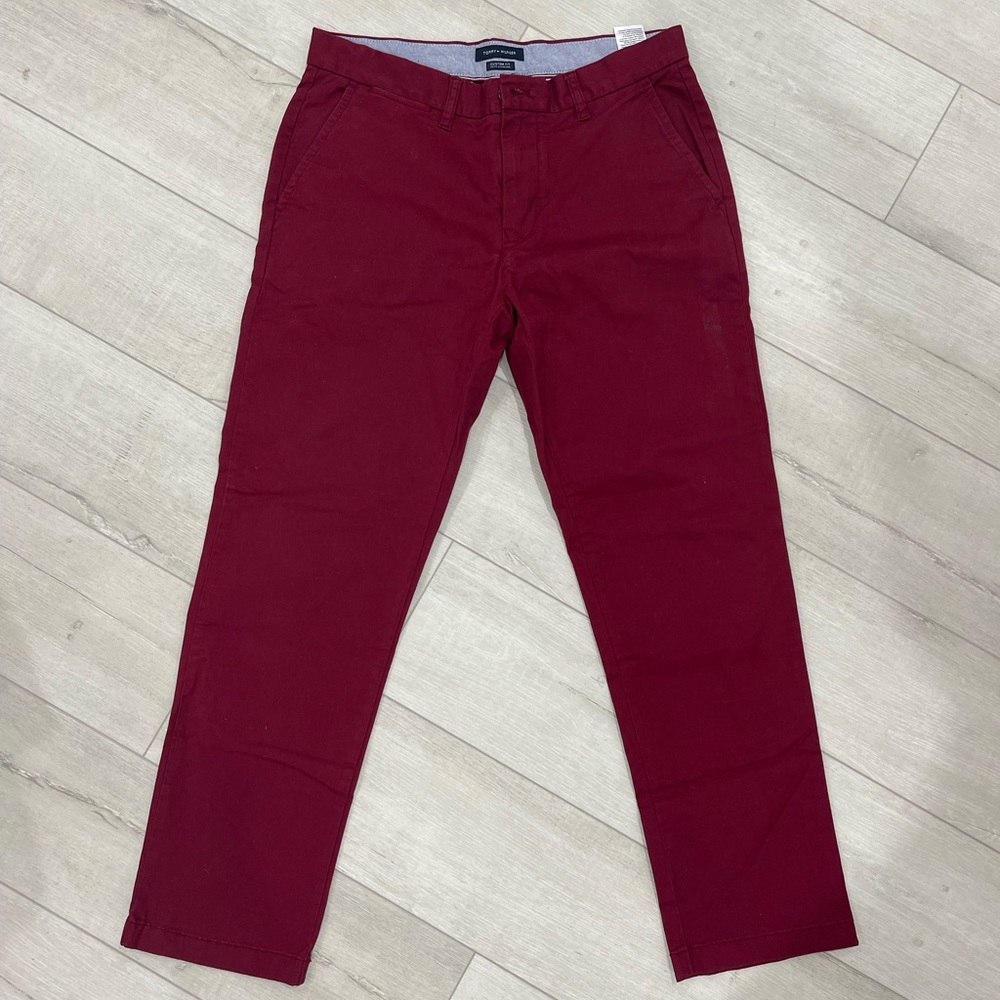 Tommy Hilfiger maroon pants, custom fit 32x30
